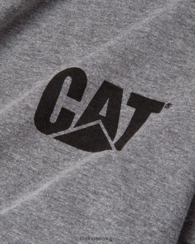 トレードマークバナー長袖Tシャツ ダークヘザーグレー 女性 N2JB0V320 Caterpillar |トップス＆アウター